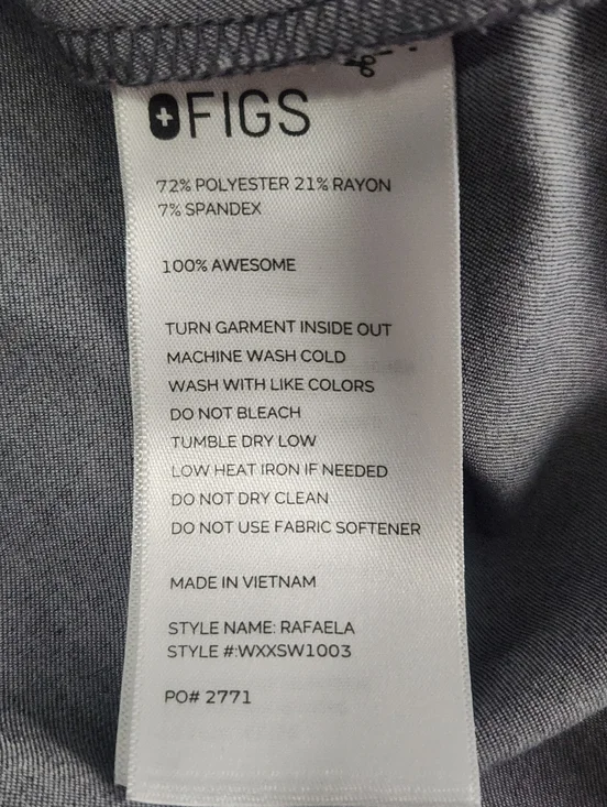 FIGS Rafaela Oversized Scrubs Top Graphite Gray Sz XS - Picture 8 of 9